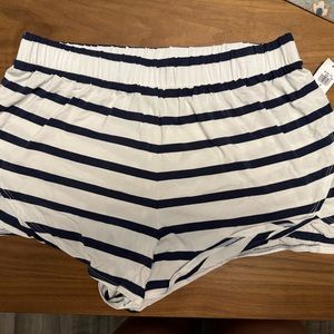 NWT High-Waisted Sunday Sleep Ultra-Soft Pajama Shorts blue stripe